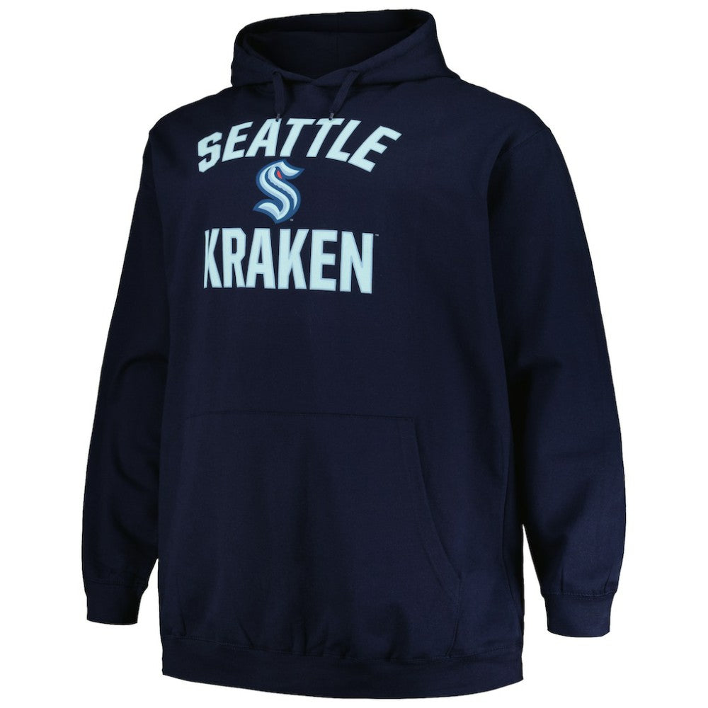 Seattle Kraken Profile Big & Tall Arch Over Logo Pullover Hoodie - Deep Sea Blue - NHL 200745680
