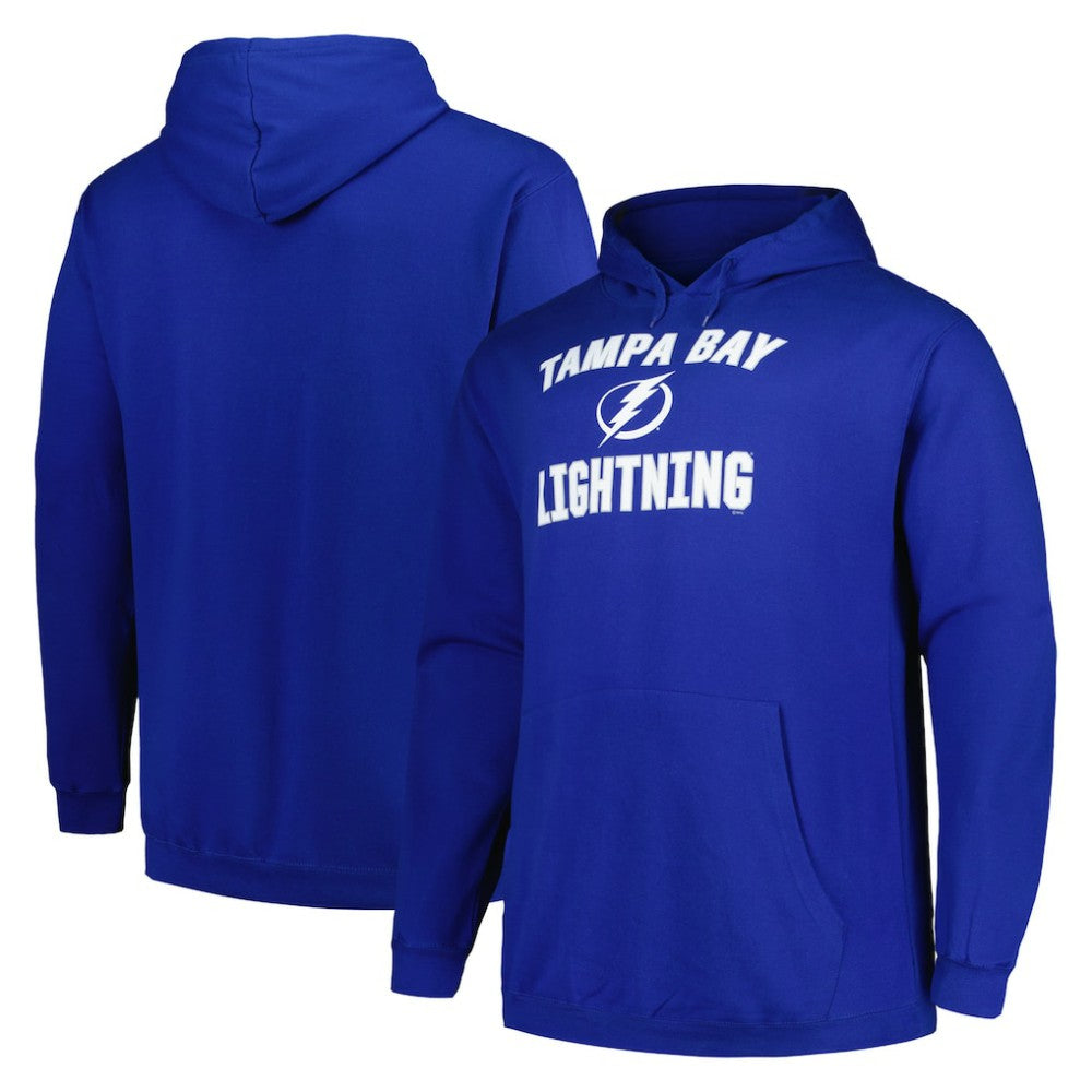 Tampa Bay Lightning Profile Big & Tall Arch Over Logo Pullover Hoodie - Blue - NHL 200745681