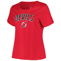 New Jersey Devils Profile Women's Plus Size Arch Over Logo T-Shirt - Red - NHL 200745687