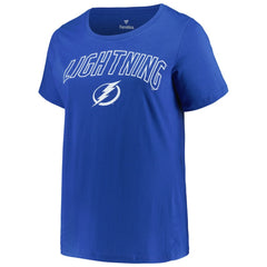 Tampa Bay Lightning Profile Women's Plus Size Arch Over Logo T-Shirt - Blue - NHL 200745691