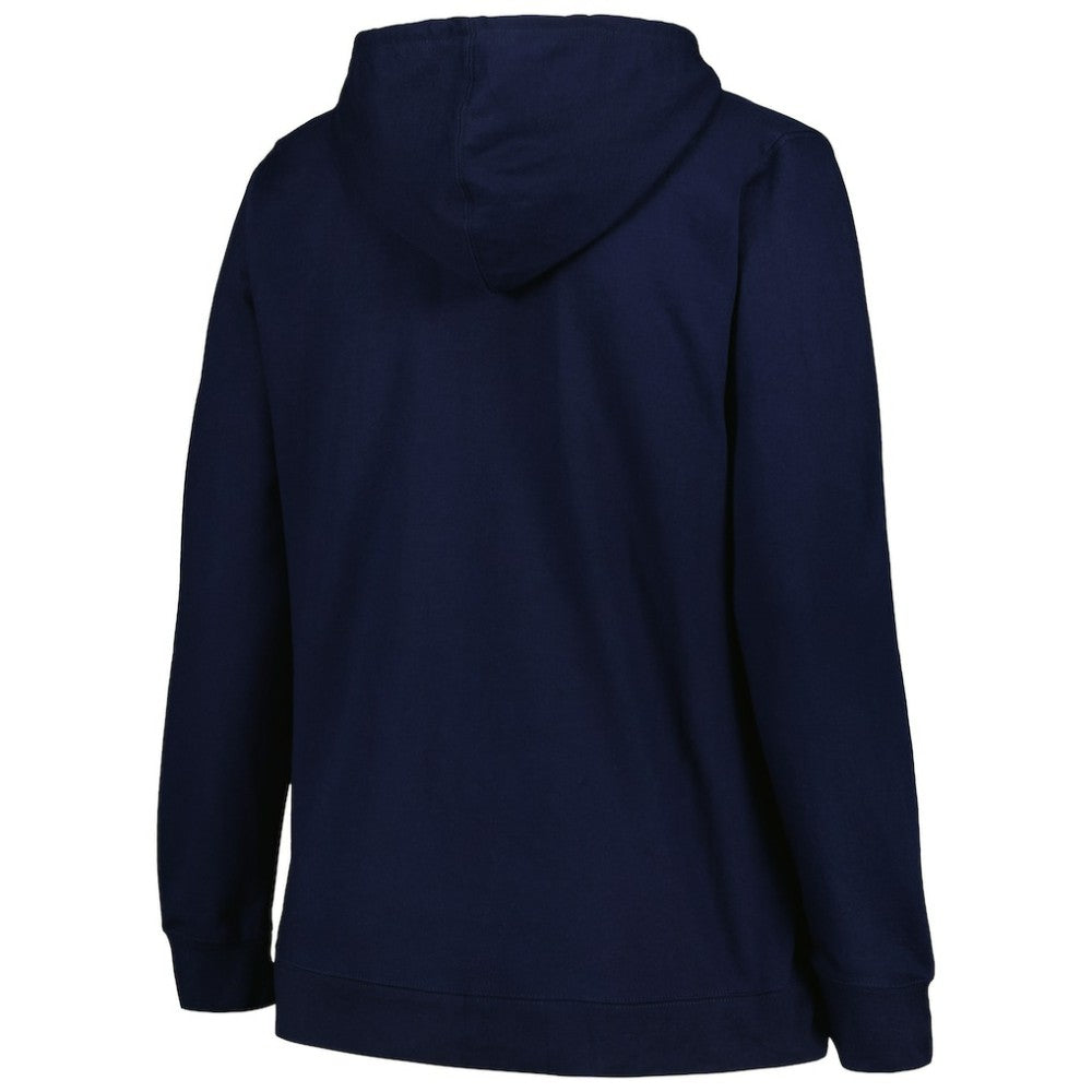 Seattle Kraken Profile Women's Plus Size Arch Over Logo Pullover Hoodie - Deep Sea Blue - NHL 200745694