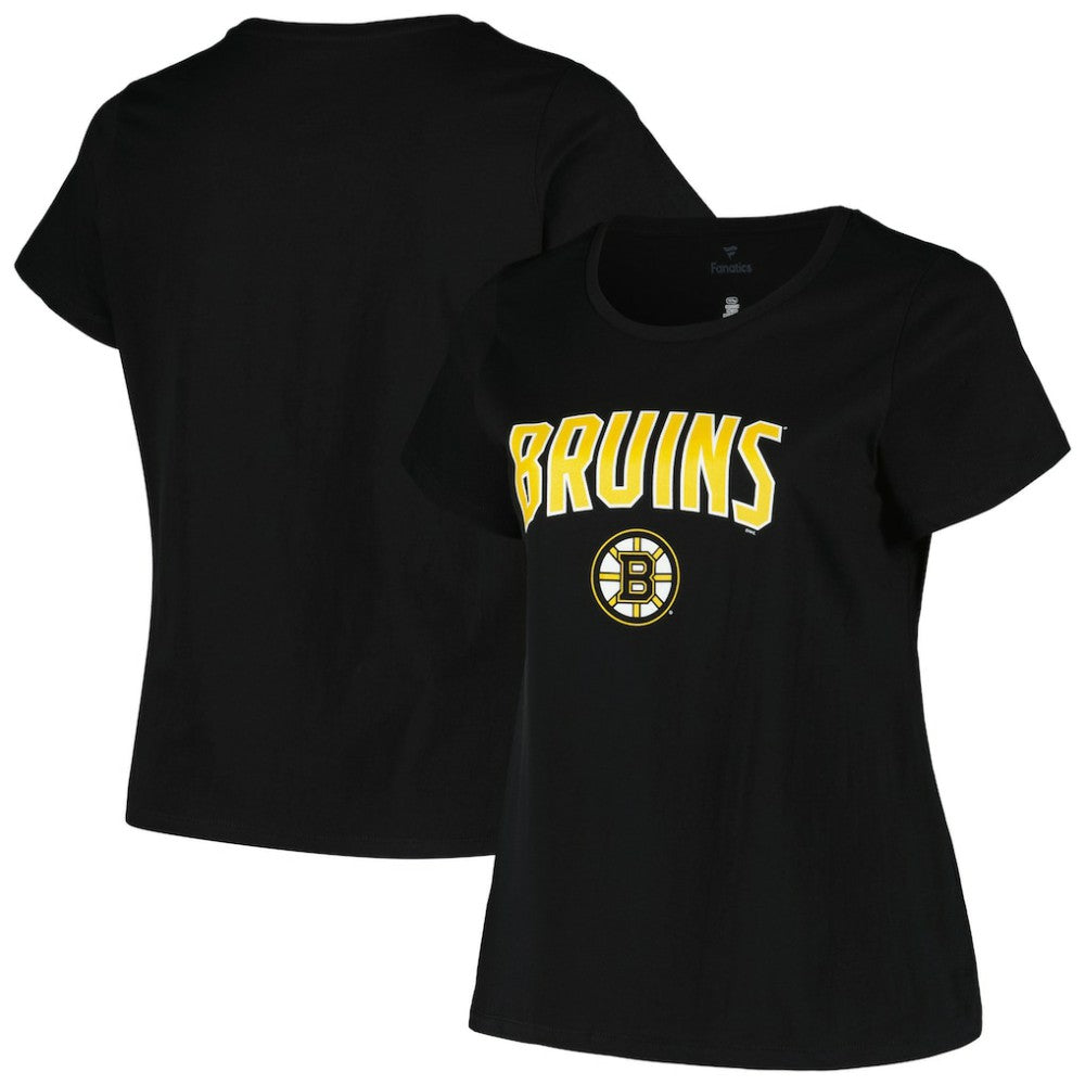Boston Bruins Profile Women's Plus Size Arch Over Logo T-Shirt - Black - NHL 200745700