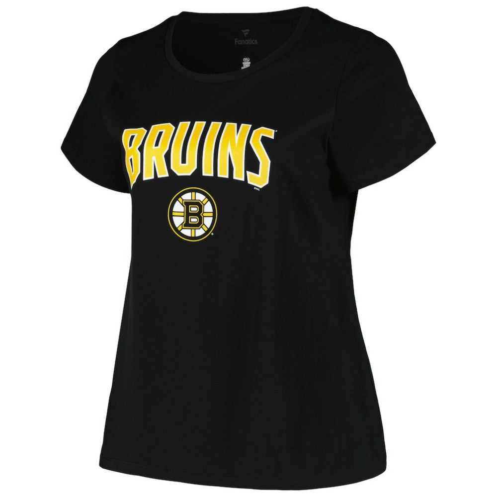 Boston Bruins Profile Women's Plus Size Arch Over Logo T-Shirt - Black - NHL 200745700