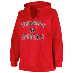 Washington Capitals Profile Women's Plus Size Arch Over Logo Pullover Hoodie - Red - NHL 200745709