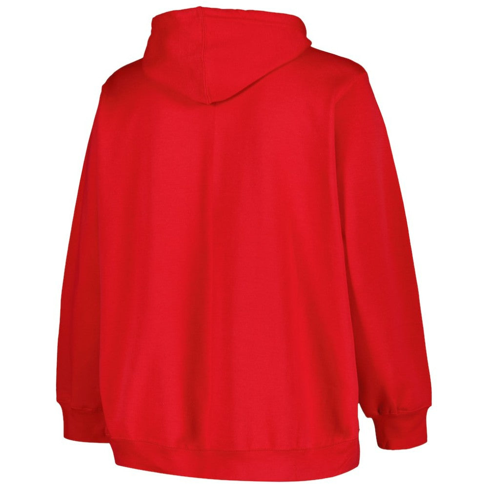 Washington Capitals Profile Women's Plus Size Arch Over Logo Pullover Hoodie - Red - NHL 200745709