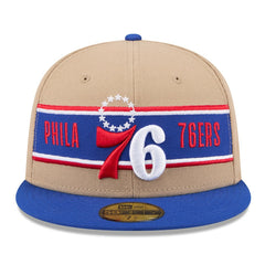 Philadelphia 76ers 2024 NBA Draft 59FIFTY Fitted Hat Tan/Royal | New Era Near Me