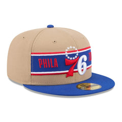 Philadelphia 76ers 2024 NBA Draft 59FIFTY Fitted Hat Tan/Royal | New Era Near Me
