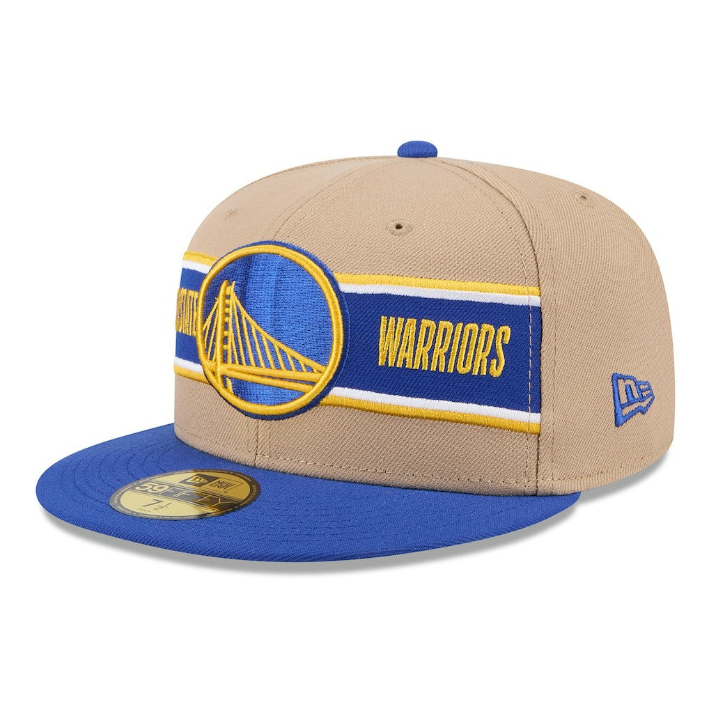 Golden State Warriors 2024 NBA Draft 59FIFTY Fitted Hat for sale Tan/Royal | New Era online
