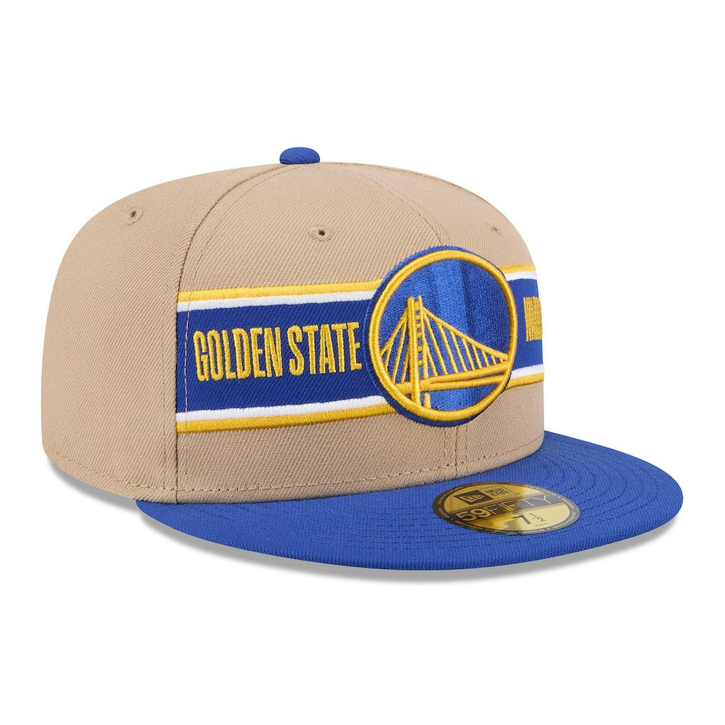 Golden State Warriors 2024 NBA Draft 59FIFTY Fitted Hat for sale Tan/Royal | New Era online
