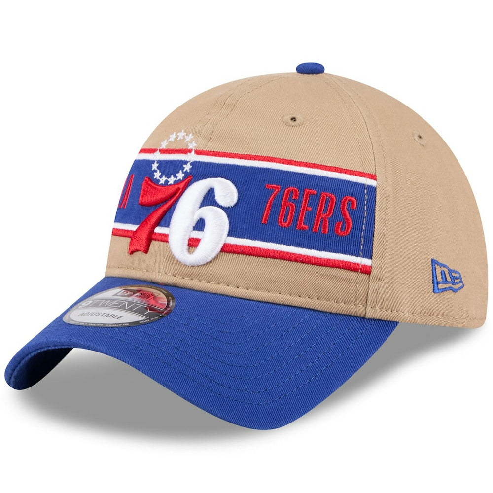 Philadelphia 76ers 2024 NBA Draft 9TWENTY Adjustable Hat Tan/Royal | New Era