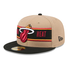 Miami Heat 2024 NBA Draft 59FIFTY Fitted Hat Tan/Black | New Era Lifestyle