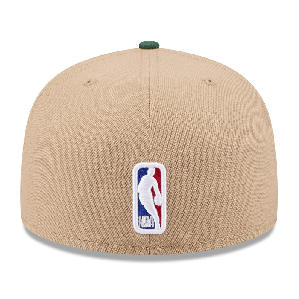 Milwaukee Bucks 2024 NBA Draft 59FIFTY Fitted Hat Tan/Hunter Green | New Era Lifestyle