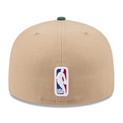 Milwaukee Bucks 2024 NBA Draft 59FIFTY Fitted Hat Tan/Hunter Green | New Era Lifestyle