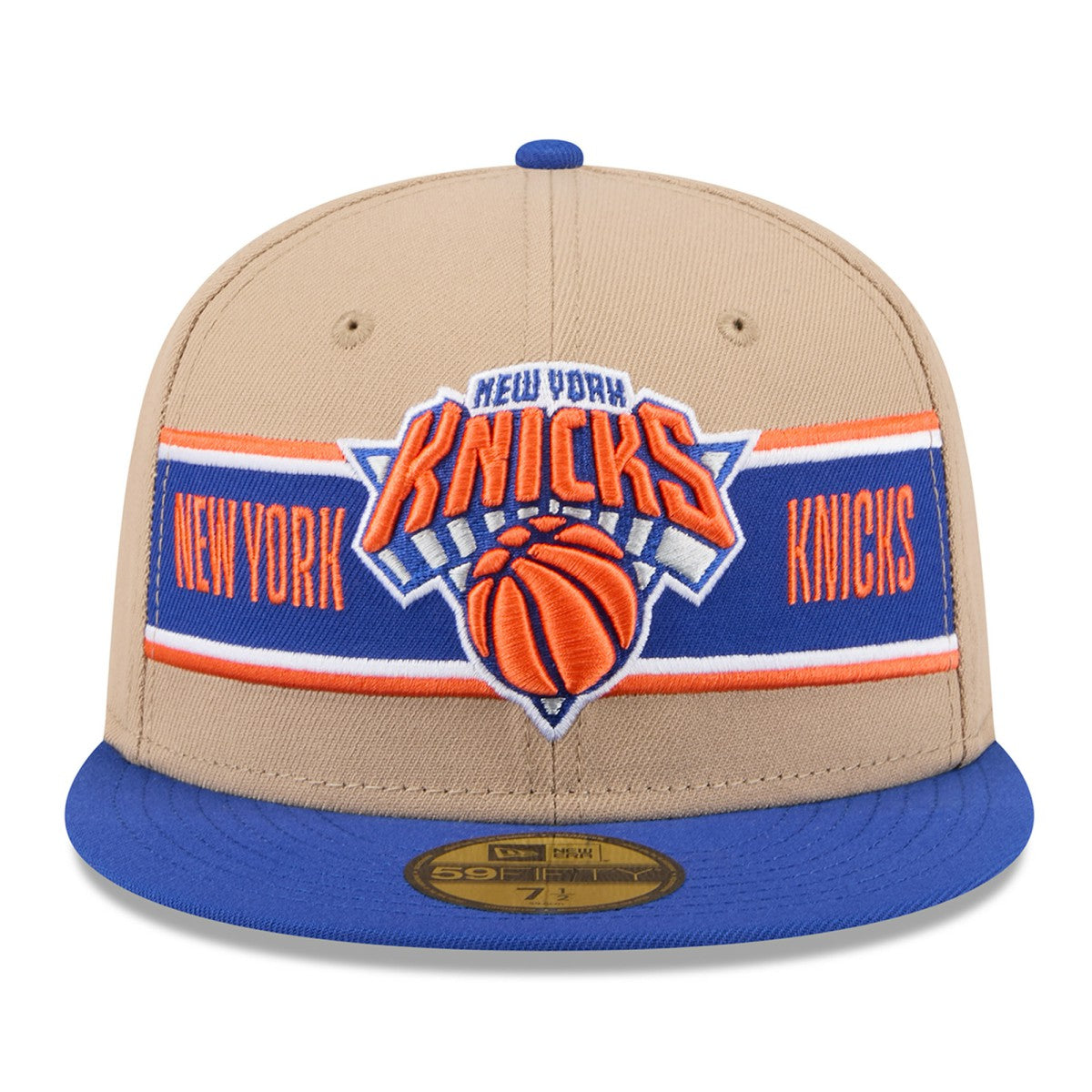 New York Knicks 2024 NBA Draft 59FIFTY Fitted Hat Tan/Blue | New Era discount