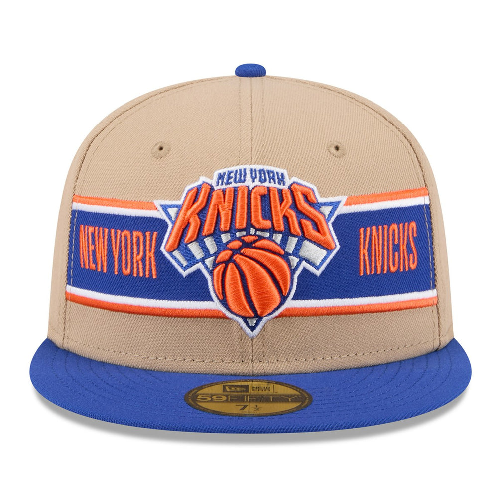 New York Knicks 2024 NBA Draft 59FIFTY Fitted Hat Tan/Blue | New Era discount