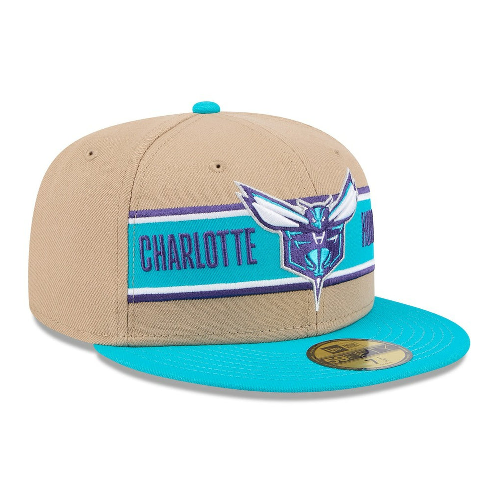 Charlotte Hornets 2024 NBA Draft 59FIFTY Fitted Hat Tan/Teal | New Era