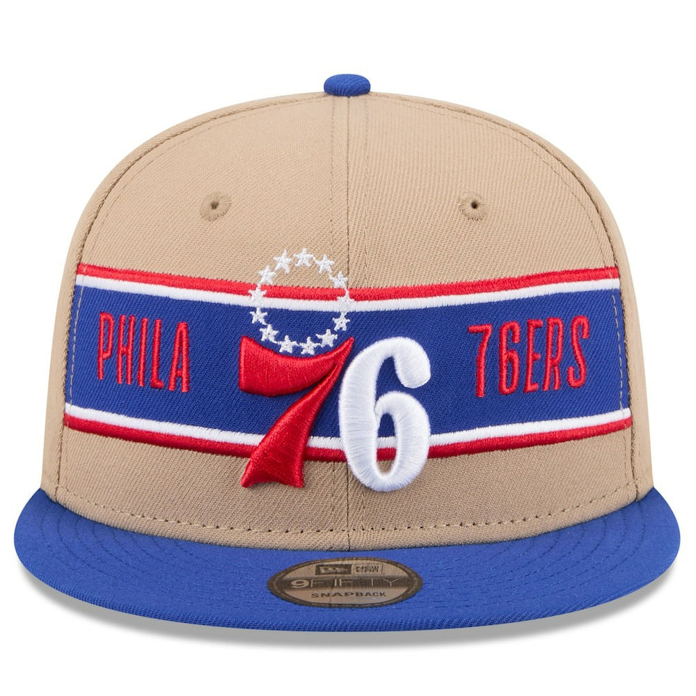 Philadelphia 76ers 2024 NBA Draft 9FIFTY Snapback Hat Tan/Royal | New Era US