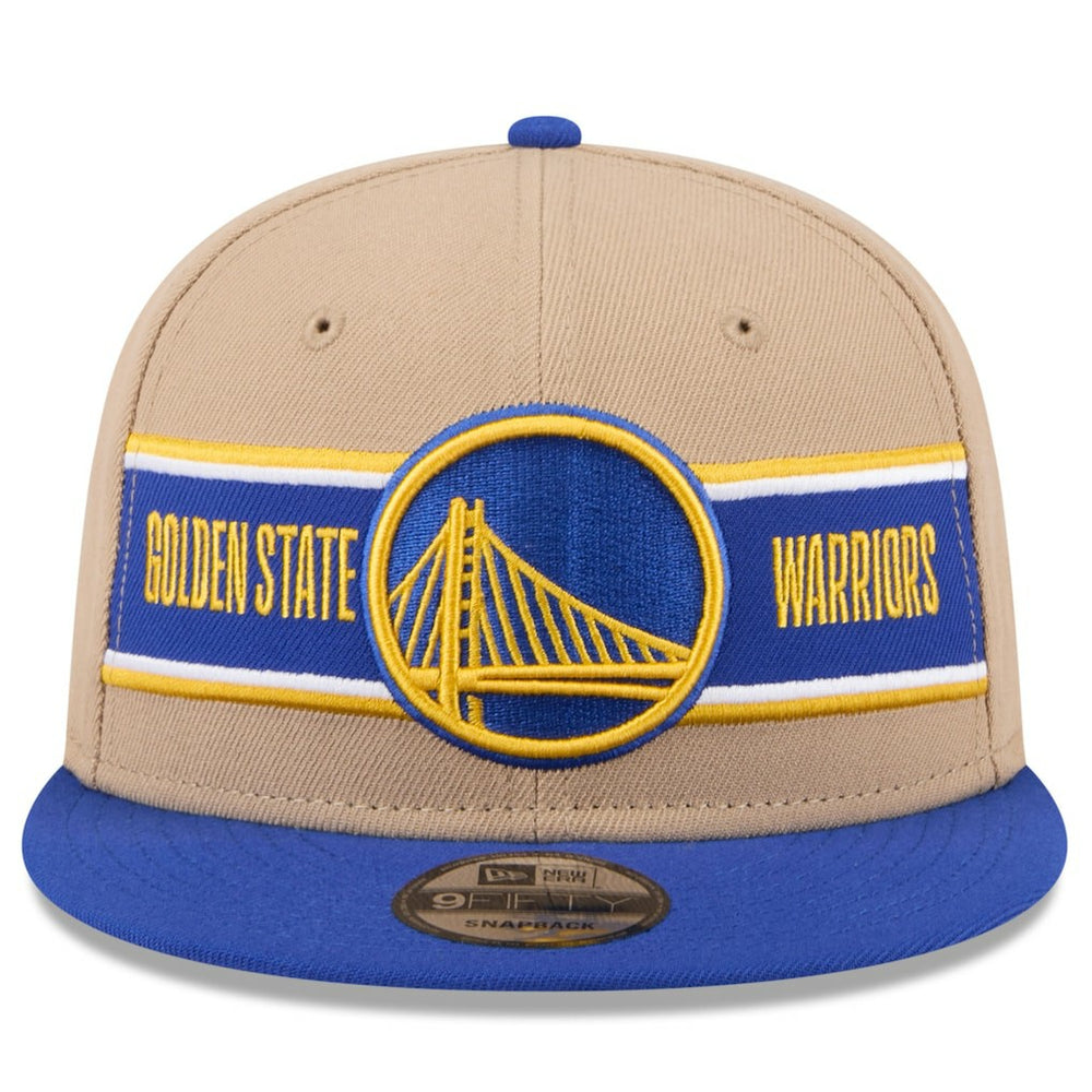 Golden State Warriors 2024 NBA Draft 9FIFTY Snapback Hat for sale Tan/Royal | New Era