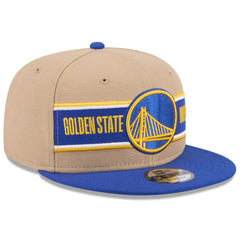 Golden State Warriors 2024 NBA Draft 9FIFTY Snapback Hat for sale Tan/Royal | New Era