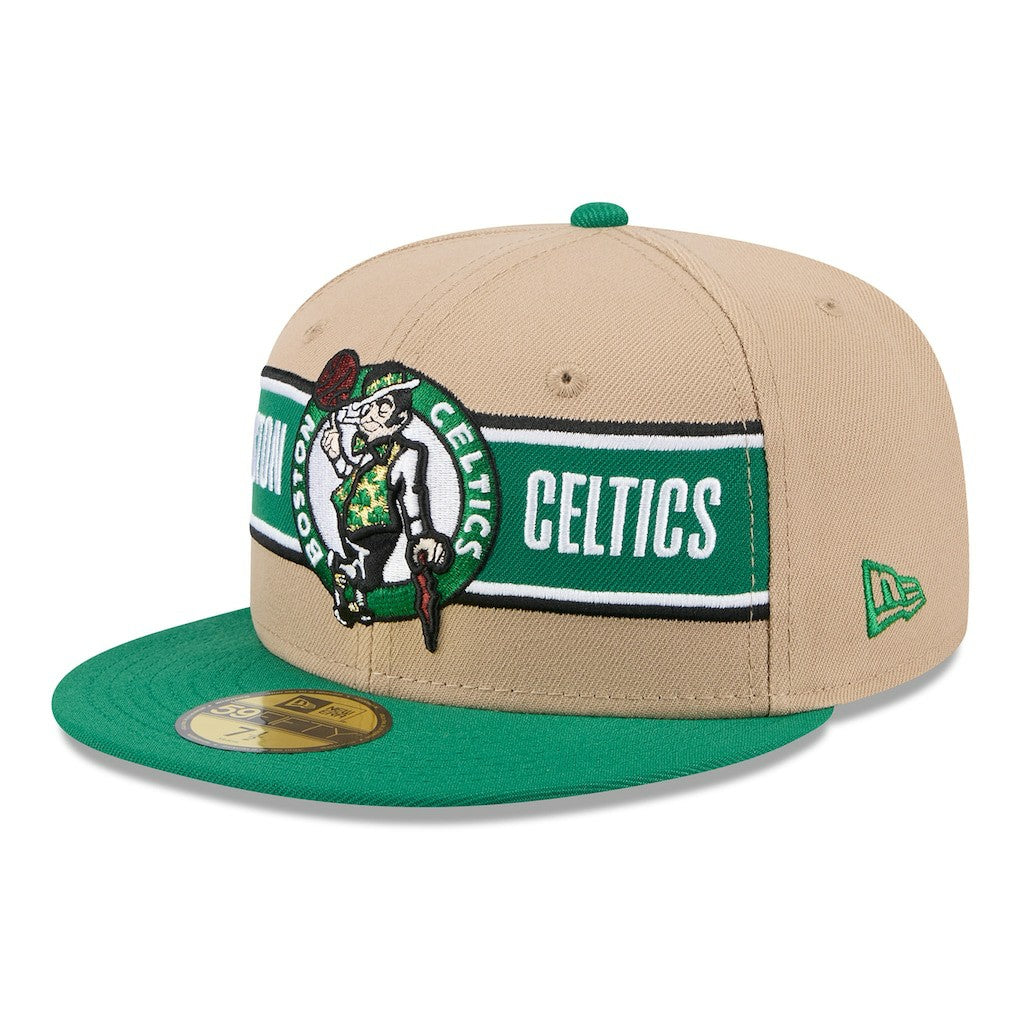 Boston Celtics 2024 NBA Draft 59FIFTY Fitted Hat Tan/Kelly Green | New Era Near Me