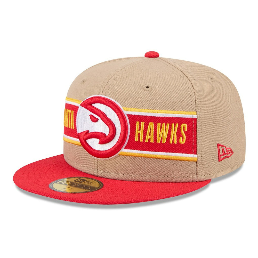 Atlanta Hawks 2024 NBA Draft 59FIFTY Fitted Hat Tan/Red | New Era