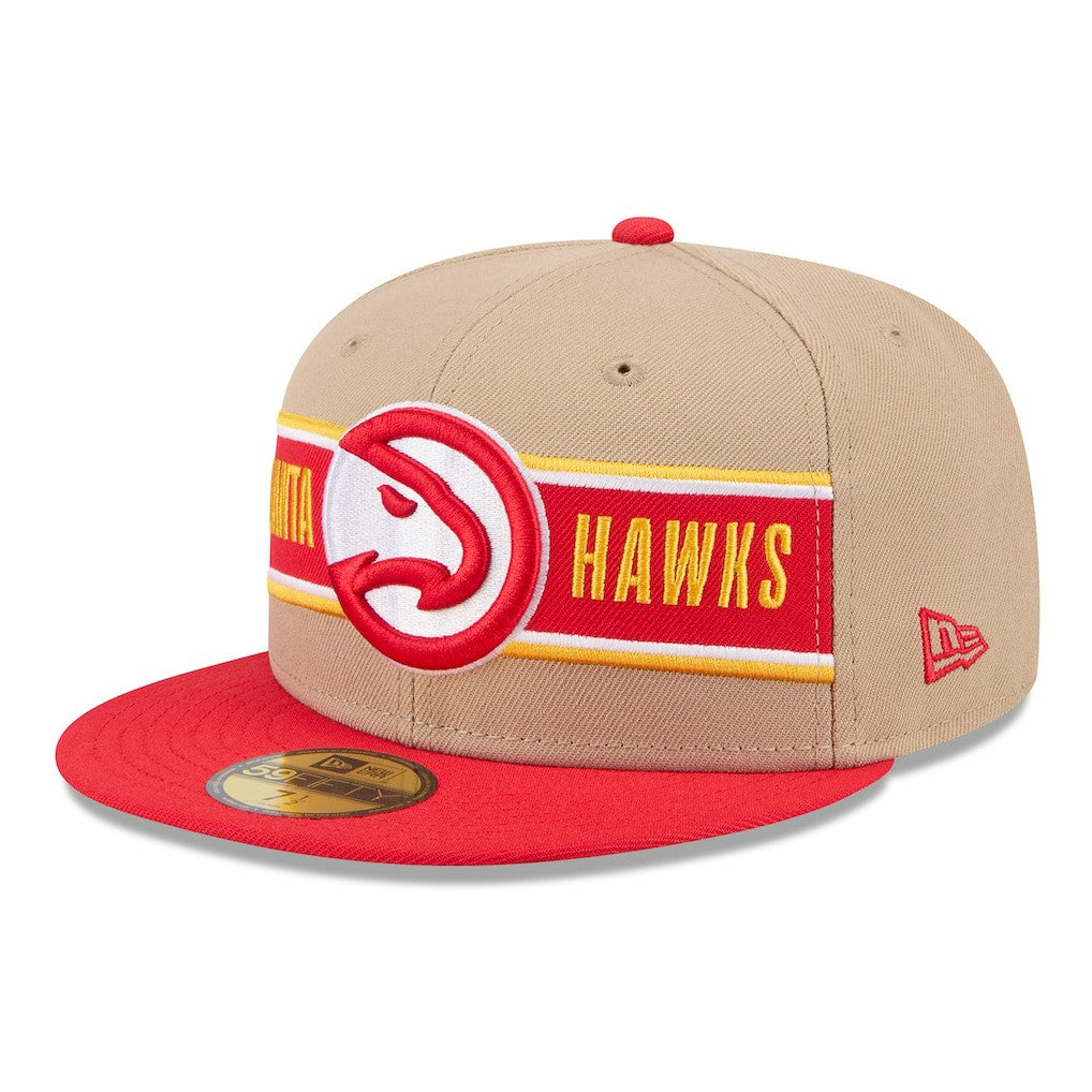 Atlanta Hawks 2024 NBA Draft 59FIFTY Fitted Hat Tan/Red | New Era