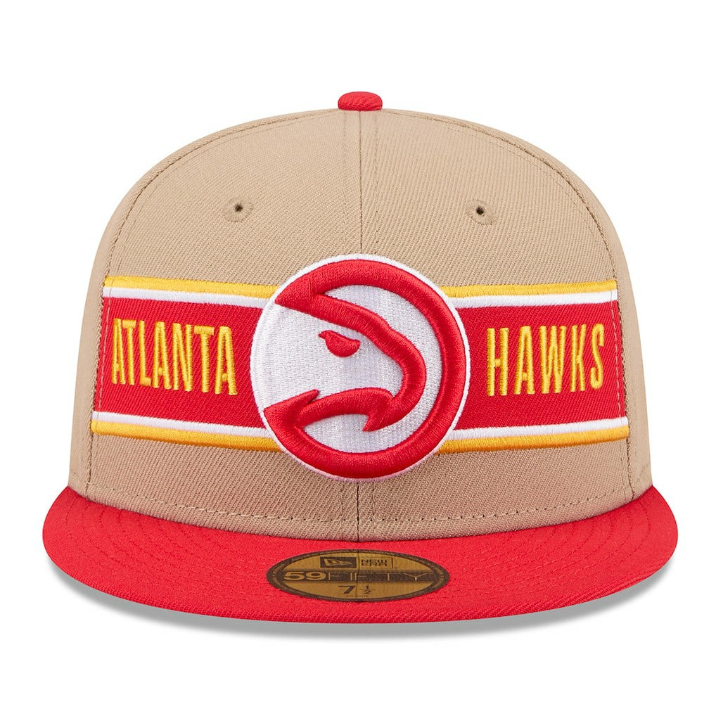 Atlanta Hawks 2024 NBA Draft 59FIFTY Fitted Hat Tan/Red | New Era