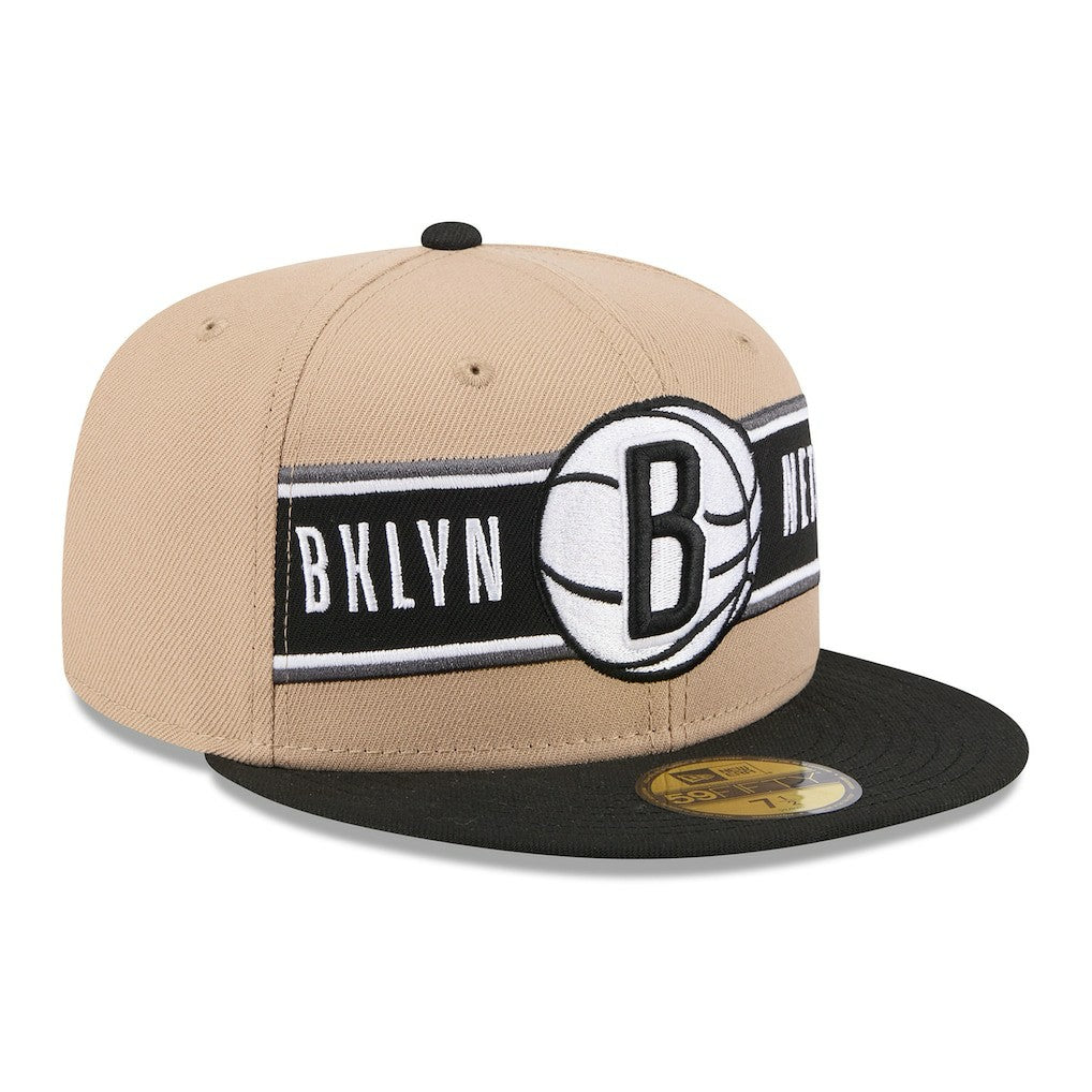 Brooklyn Nets 2024 NBA Draft 59FIFTY Fitted Hat Tan/Black | New Era Lifestyle