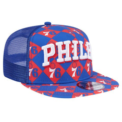 Philadelphia 76ers Seeing Diamonds A-Frame Trucker 9FIFTY Snapback Hat Royal | New Era Lifestyle