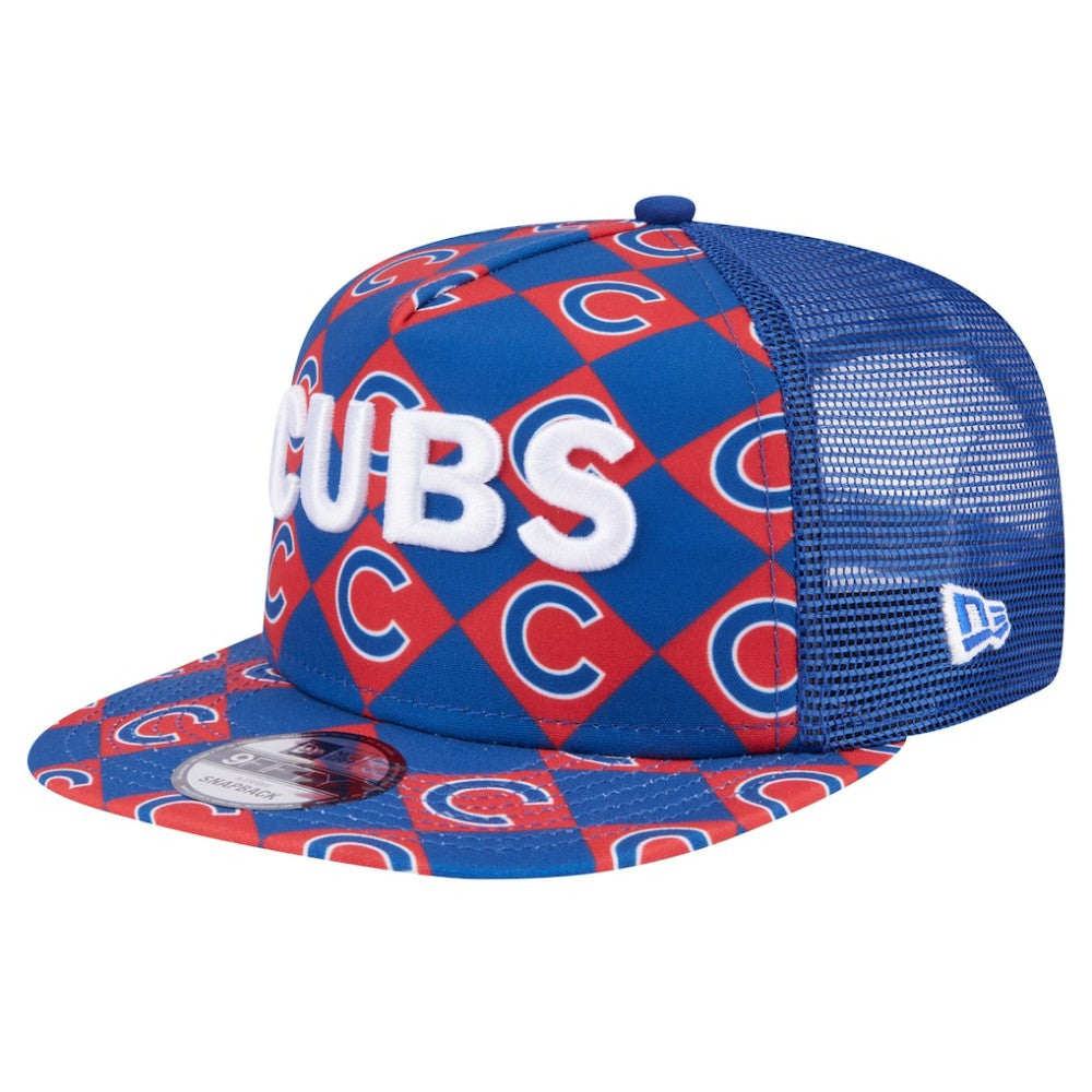 Chicago Cubs New Era Seeing Diamonds A-Frame Trucker 9FIFTY Snapback Hat - Royal - New Era Lifestyle