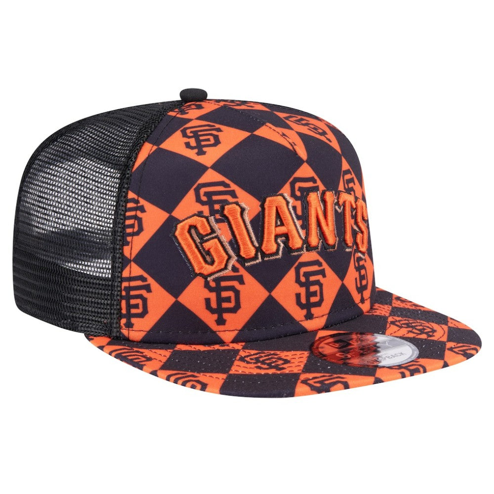 San Francisco Giants New Era Seeing Diamonds A-Frame Trucker 9FIFTY Snapback Hat - Black - New Era Lifestyle