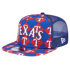 Texas Rangers New Era Seeing Diamonds A-Frame Trucker 9FIFTY Snapback Hat - Royal - New Era Online