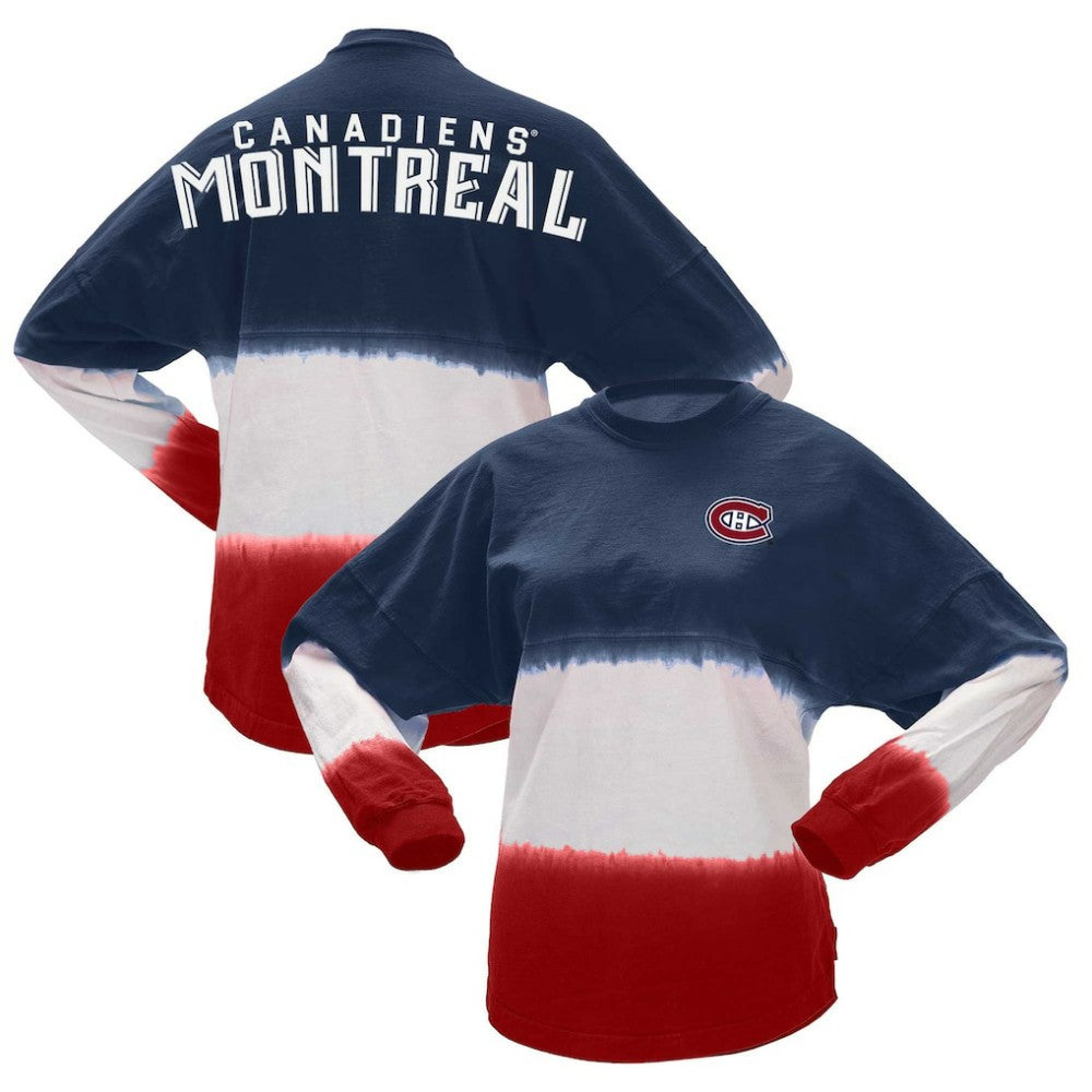 Montreal Canadiens Fanatics Women's Ombre Long Sleeve T-Shirt - Navy/Red - NHL 200758414
