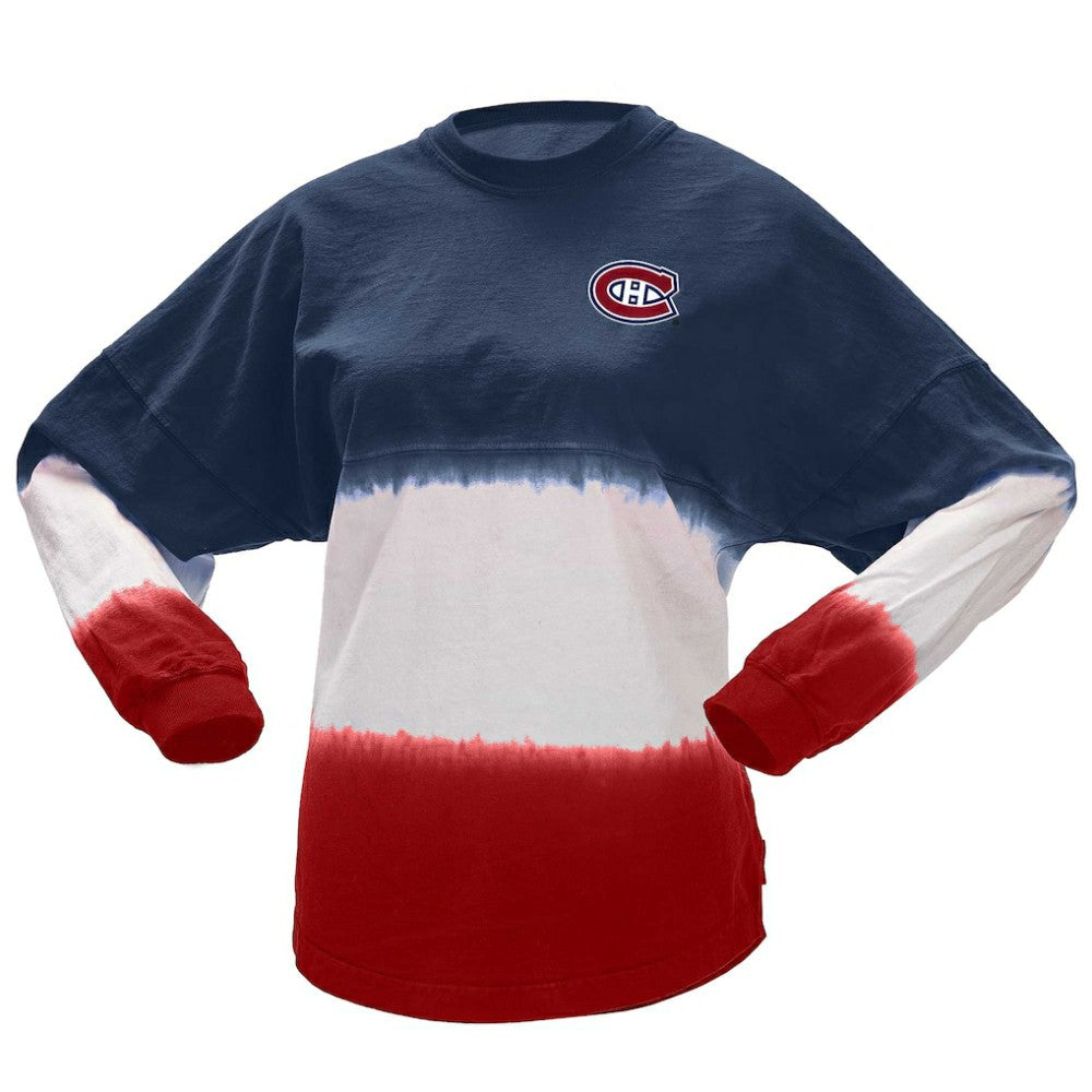 Montreal Canadiens Fanatics Women's Ombre Long Sleeve T-Shirt - Navy/Red - NHL 200758414