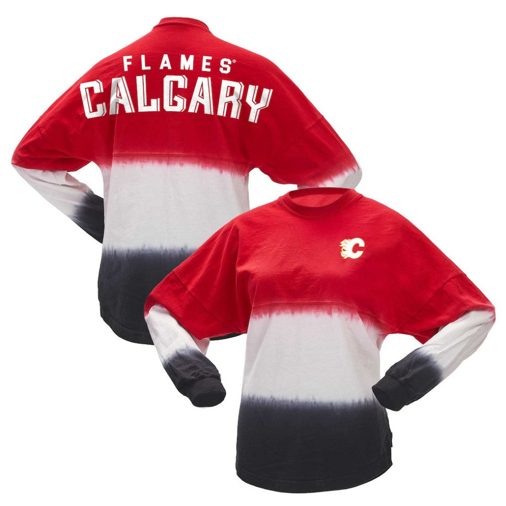 Calgary Flames Fanatics Women's Ombre Long Sleeve T-Shirt - Red/Black - NHL 200758420