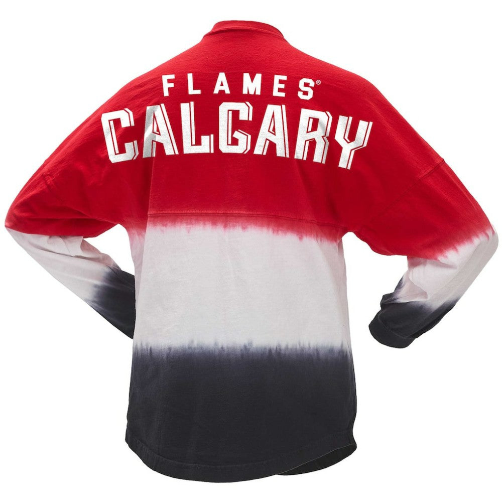 Calgary Flames Fanatics Women's Ombre Long Sleeve T-Shirt - Red/Black - NHL 200758420