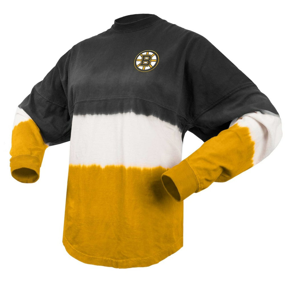 Boston Bruins Fanatics Women's Ombre Long Sleeve T-Shirt - Black/Gold - NHL 200758424