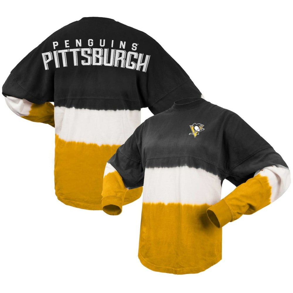 Pittsburgh Penguins Fanatics Women's Ombre Long Sleeve T-Shirt - Black/Gold - NHL 200758425