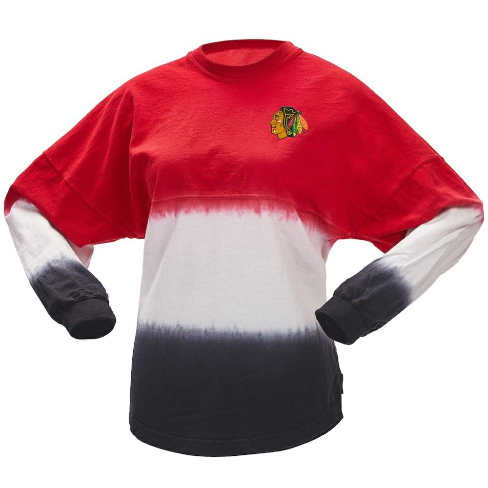 Chicago Blackhawks Fanatics Women's Ombre Long Sleeve T-Shirt - Red/Black - NHL 200758437
