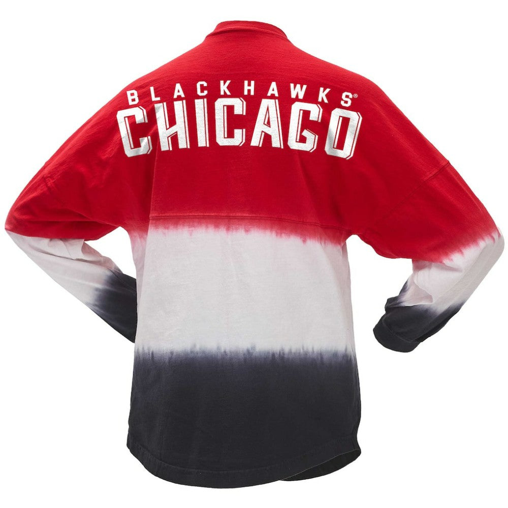 Chicago Blackhawks Fanatics Women's Ombre Long Sleeve T-Shirt - Red/Black - NHL 200758437