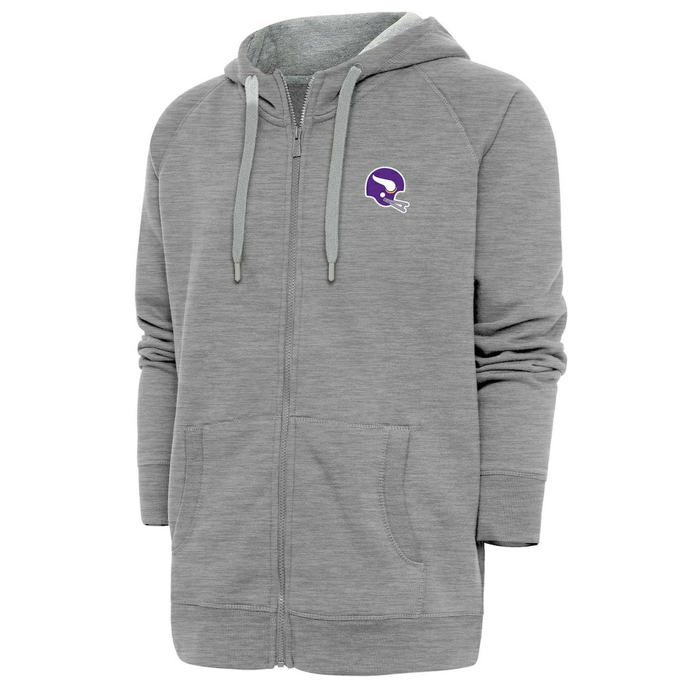 Minnesota Vikings Antigua Victory Full-Zip Hoodie Heather Gray