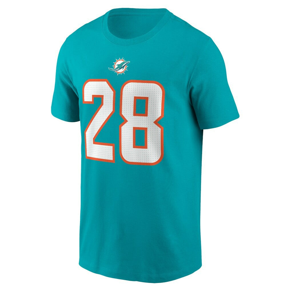 Nike De’Von Achane Miami Dolphins Player Name & Number T-Shirt Aqua