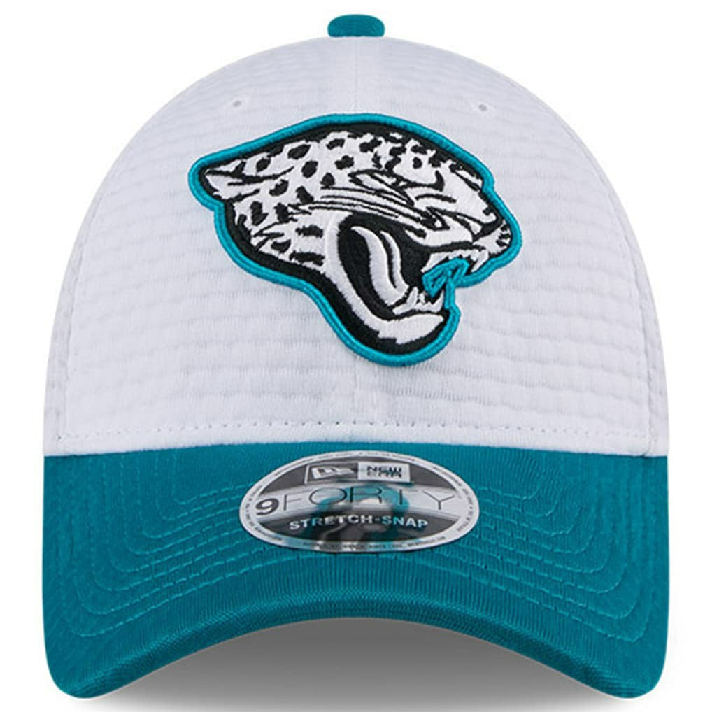 Jacksonville Jaguars New Era 2024 NFL Training Camp 9FORTY Adjustable Hat White/Teal