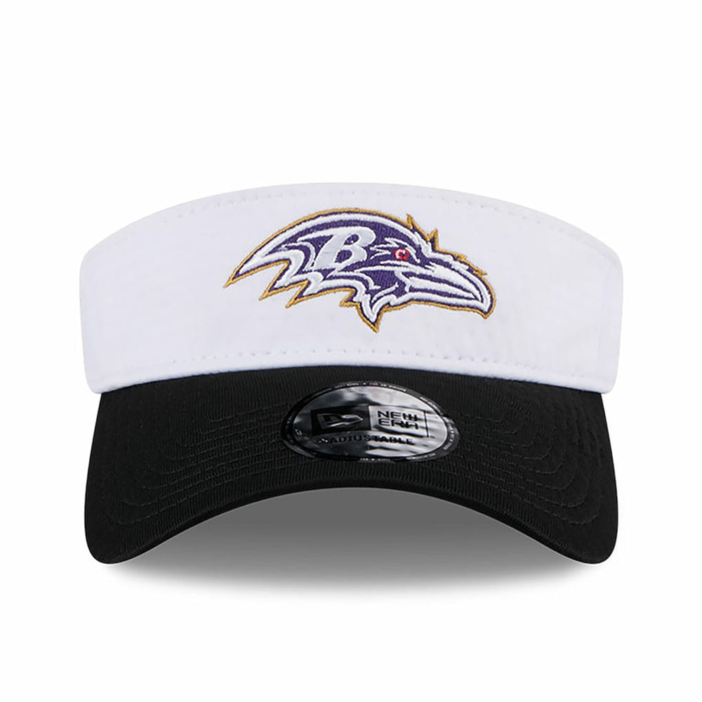 Baltimore Ravens New Era 2024 NFL Training Camp Adjustable Visor White/Black