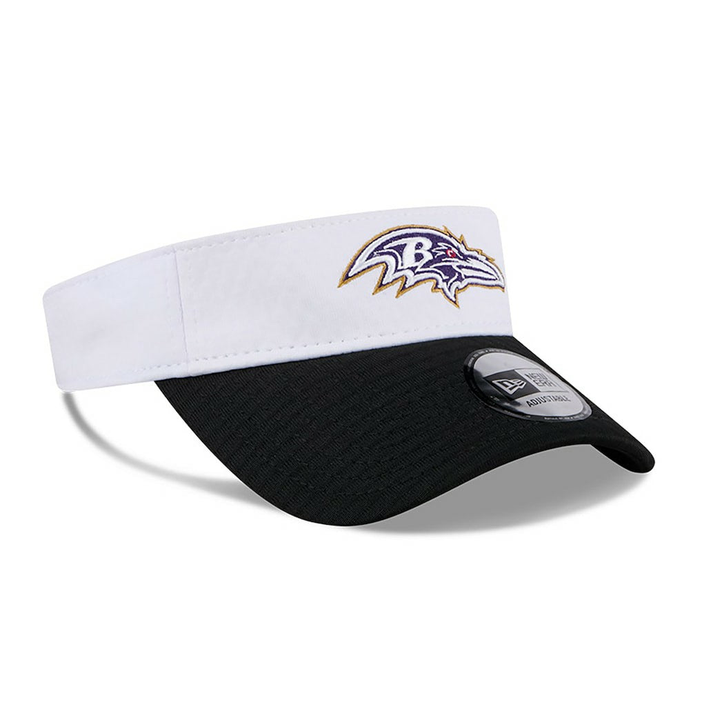 Baltimore Ravens New Era 2024 NFL Training Camp Adjustable Visor White/Black