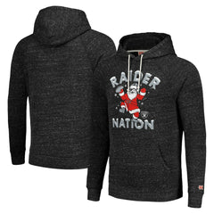 Las Vegas Raiders Homage Unisex Holiday Raglan Tri-Blend Pullover Hoodie Black