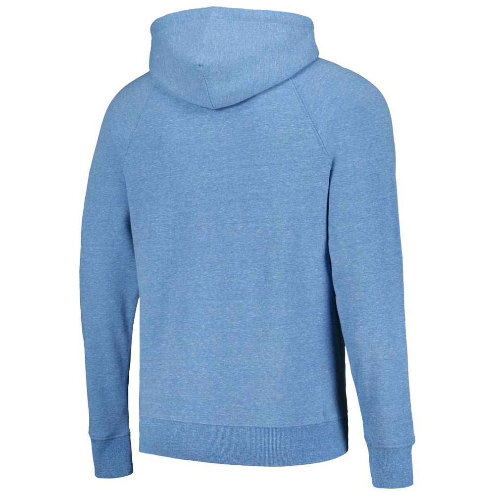 Detroit Lions Homage Unisex Holiday Raglan Tri-Blend Pullover Hoodie Light Blue