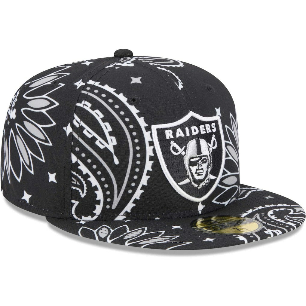 Las Vegas Raiders New Era Paisley 59FIFTY Fitted Hat Black
