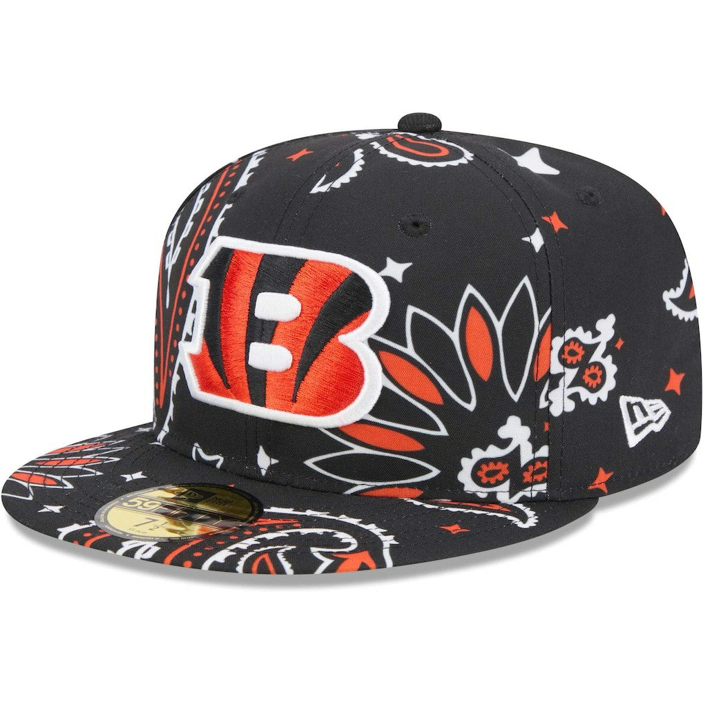 Cincinnati Bengals New Era Paisley 59FIFTY Fitted Hat Black