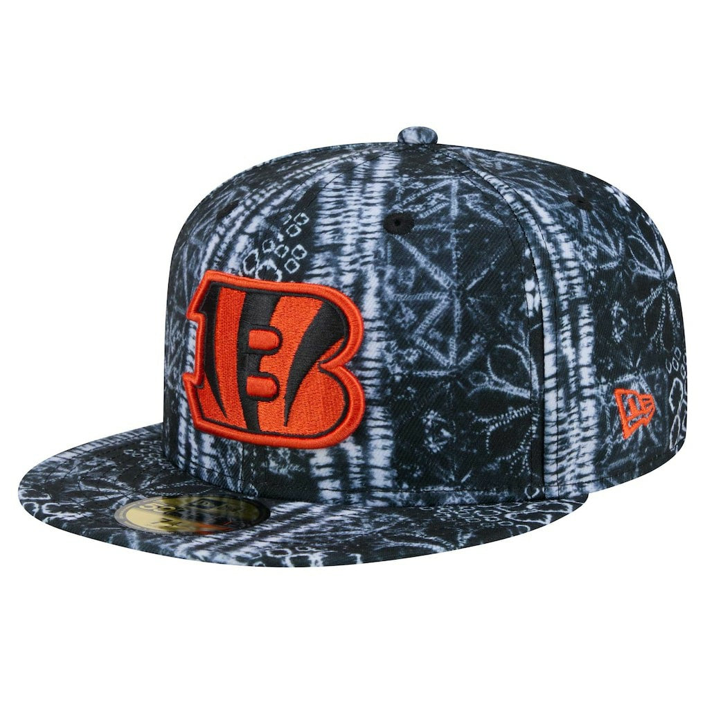 Cincinnati Bengals New Era Shibori 59FIFTY Fitted Hat Black